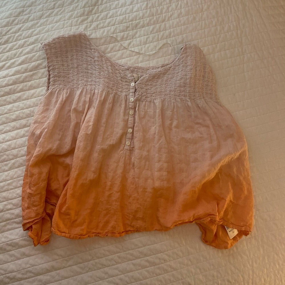 Free people Pink Linen crop